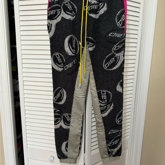 Gray and Black Paisley Joggers with Tapered Legs